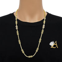 14k Yellow Gold Diamond Ball Bead Chain 23.00 Ctw