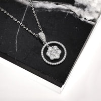 Thumbnail for DIAMOND CLUSTER NECKLACE IN 18K WHITE GOLD 0.89 CTW