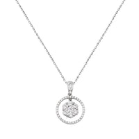 Thumbnail for DIAMOND CLUSTER NECKLACE IN 18K WHITE GOLD 0.89 CTW