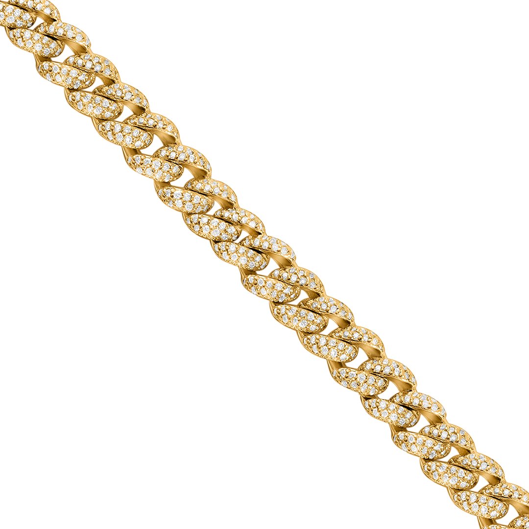 Diamond Cuban Necklace in 14k Gold 17.62 Ctw