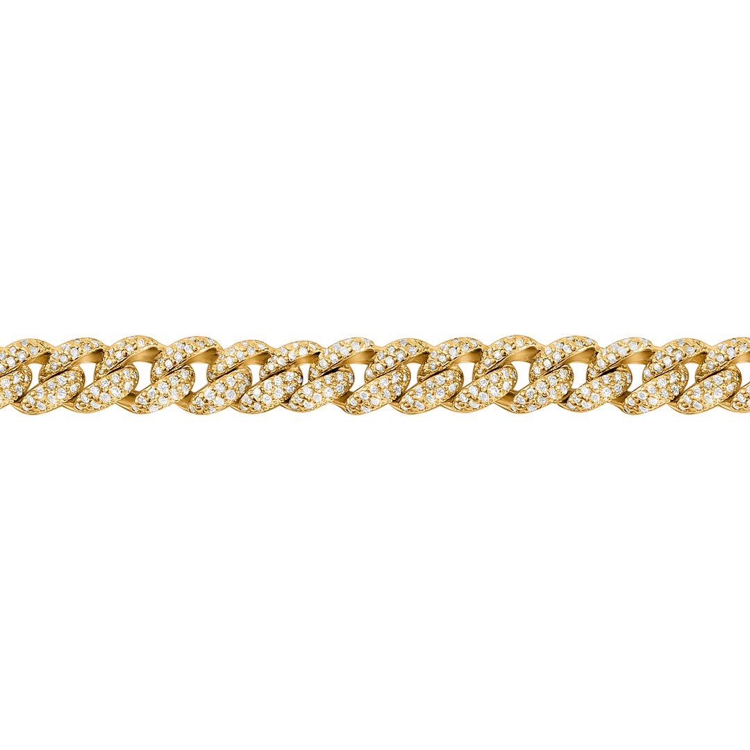 DIAMOND  CUBAN NECKLACE IN 14K YELLOW GOLD 17.62 CTW