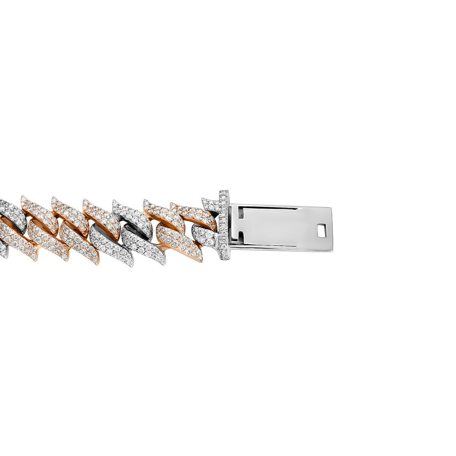 R/W Diamond Spiked Cuban Necklace 42.46 ctw
