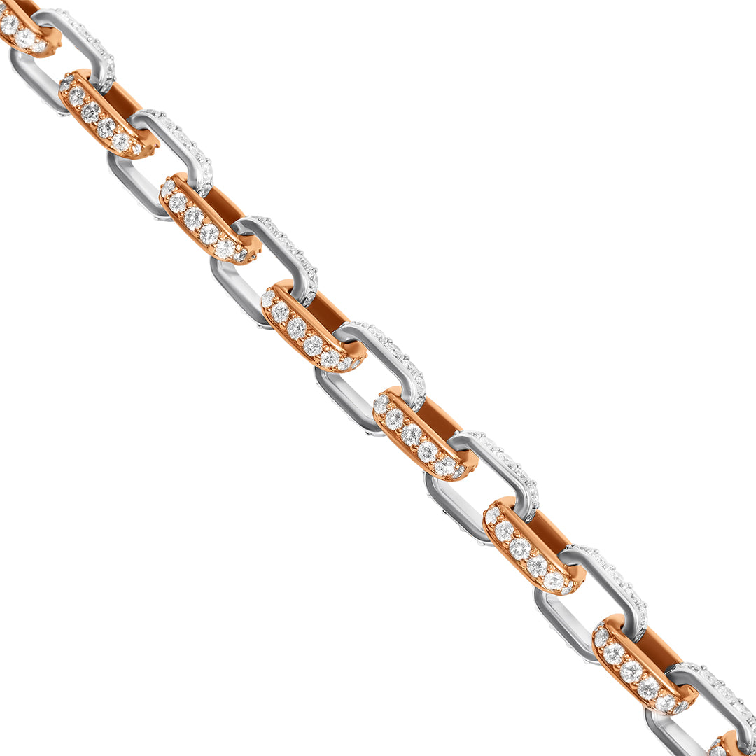 Diamond Two Tone Avianne Lock Link Chain 54.21 Ctw – Avianne Jewelers