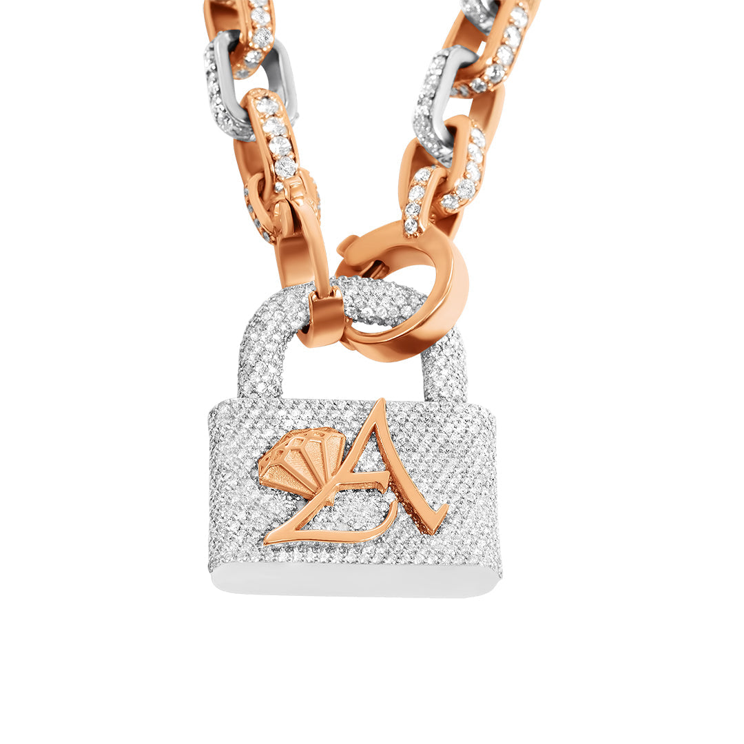 vuitton diamond lock necklace