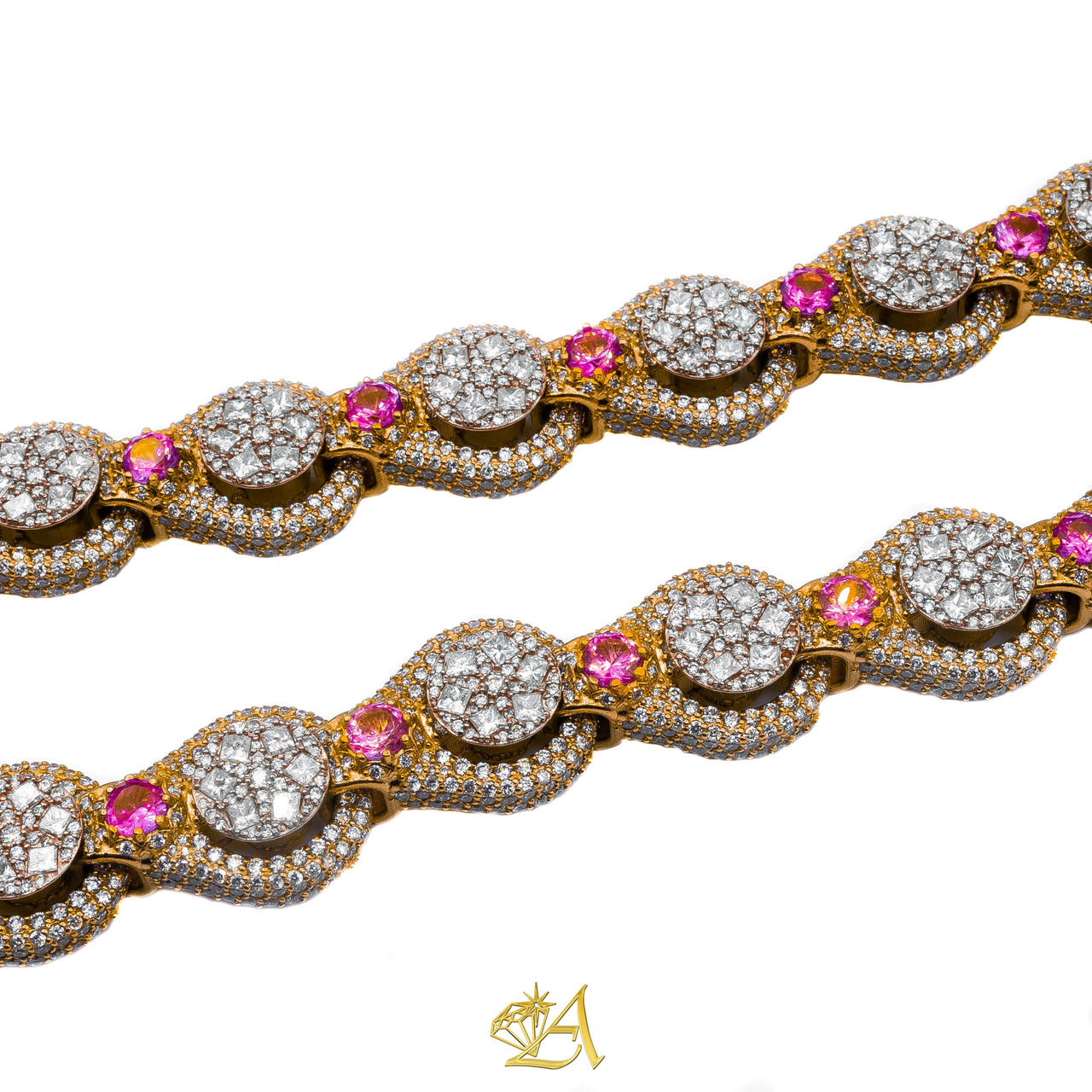 Diamond Two Tone Handcuff Link Chain With Diplomat Custom Lock ...