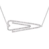 Thumbnail for White Heart Arrow Diamond Necklace in 14k White Gold 0.37 Ctw