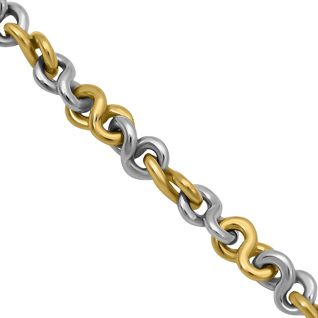14k Two-Tone Gold Infinity Link Necklace 7 mm