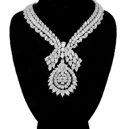 Platinum(Non-Gold) Platinum Womens Diamond Necklace 40.00 Ctw