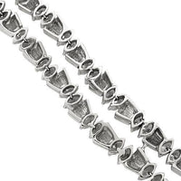 Thumbnail for Round and Baguette Cut Diamond Necklace in 14k White Gold 15 Ctw