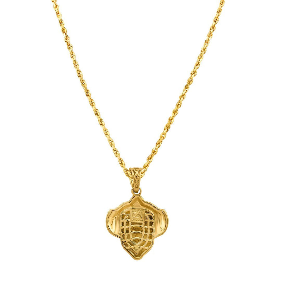 Yellow and White 10K Two Tone Gold Diamond Pennywise Clown Mask Pendant 0.84 Ctw