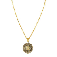 Thumbnail for White, Yellow 10k Two Tone Gold Diamond Smile Face Emoji Pendant 0.75 Ctw