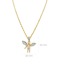 Thumbnail for White, Yellow 10k Yellow Gold Angel Pendant 0.25 Ctw