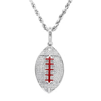 Thumbnail for 10K Yellow Gold Diamond American Football Ball Pendant 0.40 Ctw