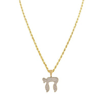 Thumbnail for Yellow 10k Yellow Gold Diamond Chai Pendant 0.60 Ctw