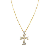 Thumbnail for 10K Yellow Gold Diamond Cross Pendant 0.59 Ctw