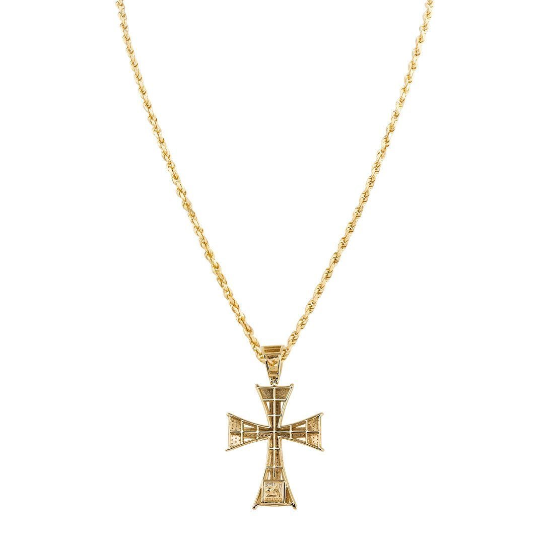 10K Yellow Gold Diamond Cross Pendant 0.59 Ctw