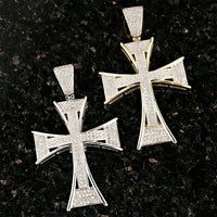 Thumbnail for 10K Yellow Gold Diamond Cross Pendant 0.59 Ctw