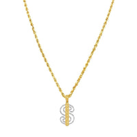 Thumbnail for Yellow 10k Yellow Gold Diamond Dollar Sign Pendant 0.25 Ctw