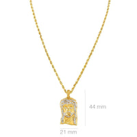 Thumbnail for Yellow 10k Yellow Gold Diamond Jesus Head Pendant 0.25 Ctw