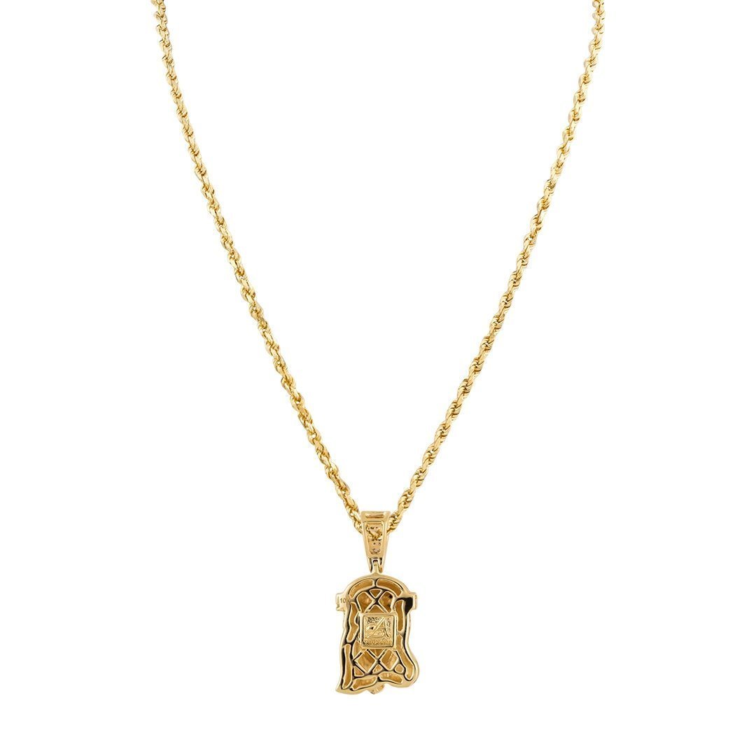 Yellow 10k Yellow Gold Diamond Jesus Head Pendant 0.30 Ctw