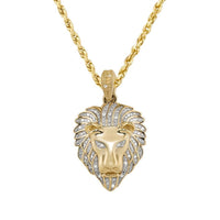 Thumbnail for 10k Yellow Gold Diamond Lion Pendant 0.35 Ctw