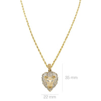 Thumbnail for 10k Yellow Gold Diamond Lion Pendant 0.35 Ctw