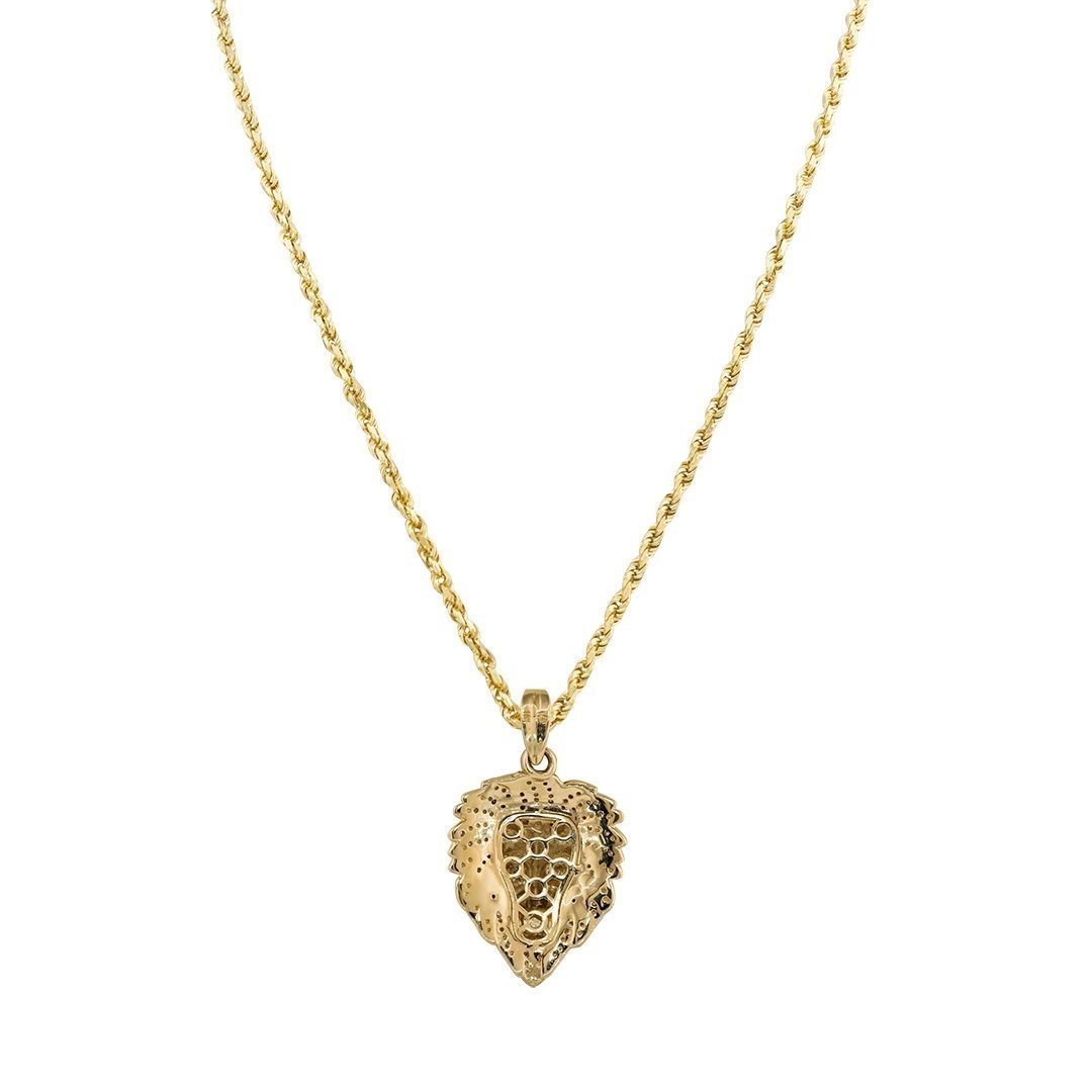 10k Yellow Gold Diamond Lion Pendant 0.35 Ctw