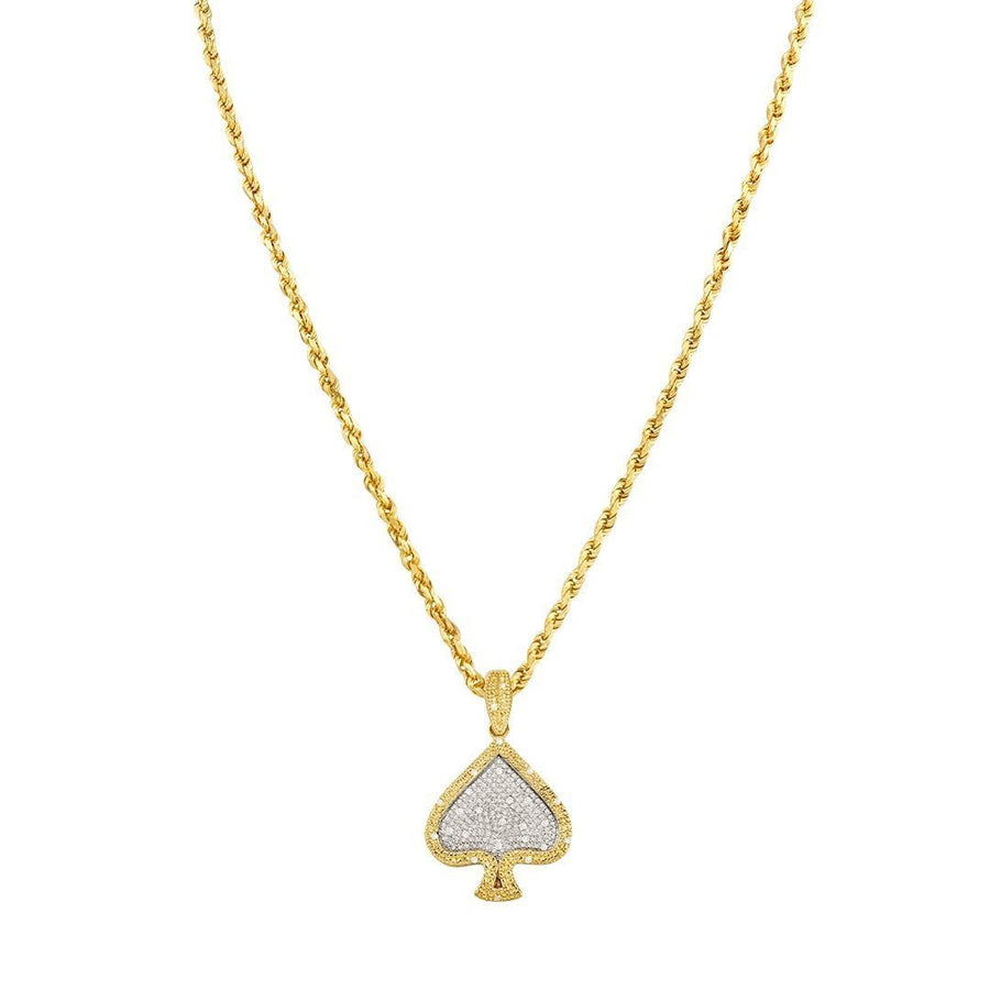 Yellow 10k Yellow Gold Diamond Spade Heart Pendant 0.10 Ctw