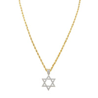 Thumbnail for Yellow 10k Yellow Gold Diamond Star of David Pendant 0.48 Ctw