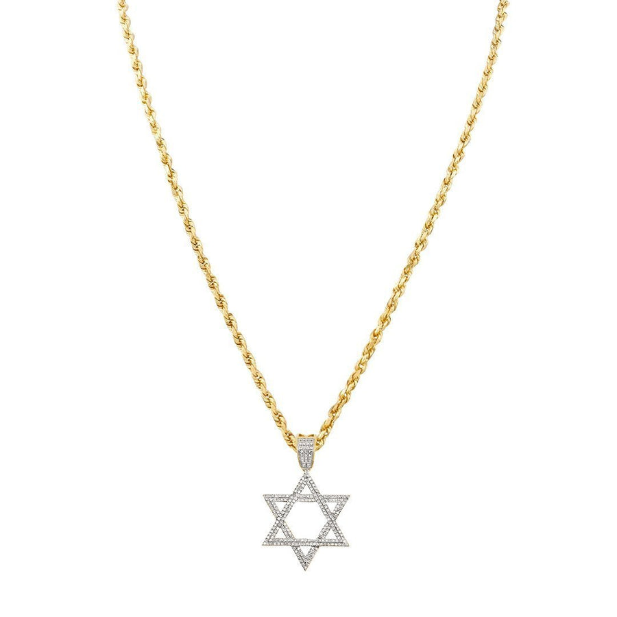 Yellow 10k Yellow Gold Diamond Star of David Pendant 0.48 Ctw