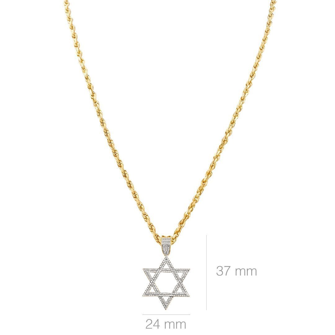 Yellow 10k Yellow Gold Diamond Star of David Pendant 0.48 Ctw