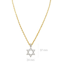 Thumbnail for Yellow 10k Yellow Gold Diamond Star of David Pendant 0.48 Ctw