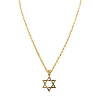 Thumbnail for Yellow 10k Yellow Gold Diamond Star of David Pendant 0.48 Ctw