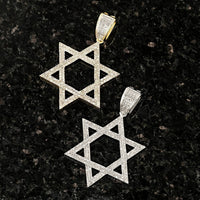 Thumbnail for Yellow 10k Yellow Gold Diamond Star of David Pendant 0.48 Ctw