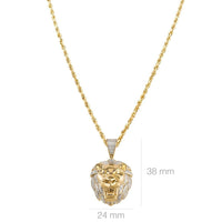 Thumbnail for 10k Yellow Gold Lion Pendant 0.60 Ctw