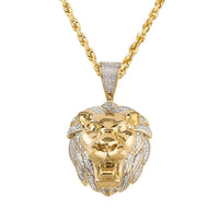 Thumbnail for 10k Yellow Gold Lion Pendant 0.60 Ctw