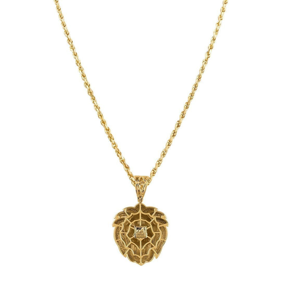 10k Yellow Gold Lion Pendant 0.60 Ctw