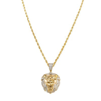 Thumbnail for 10k Yellow Gold Lion Pendant 0.60 Ctw