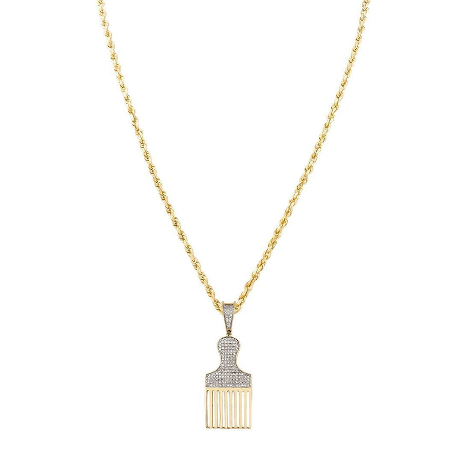 Yellow 10k Yellow Gold Paintbrush Tassel Pendant 0.50 Ctw