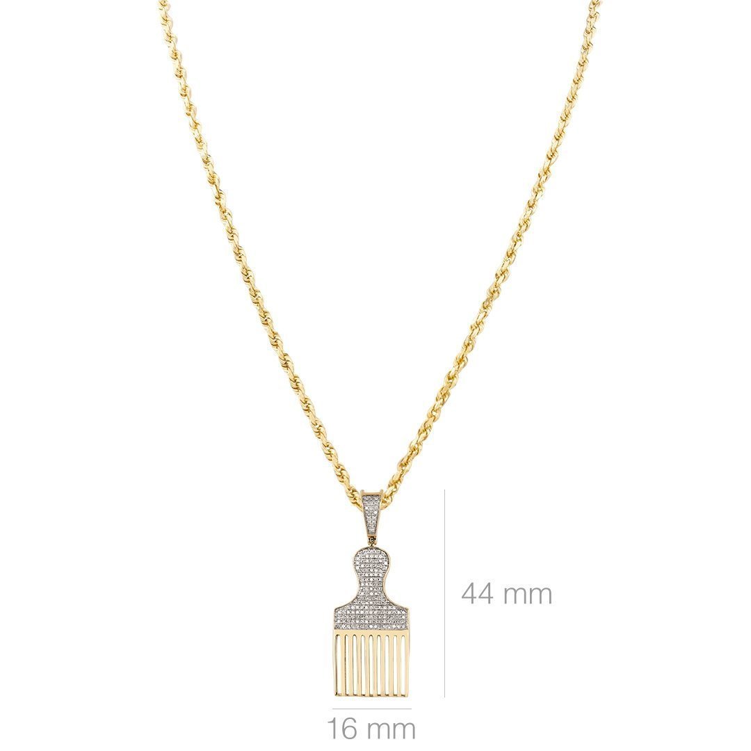 Yellow 10k Yellow Gold Paintbrush Tassel Pendant 0.50 Ctw