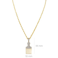 Thumbnail for Yellow 10k Yellow Gold Paintbrush Tassel Pendant 0.50 Ctw
