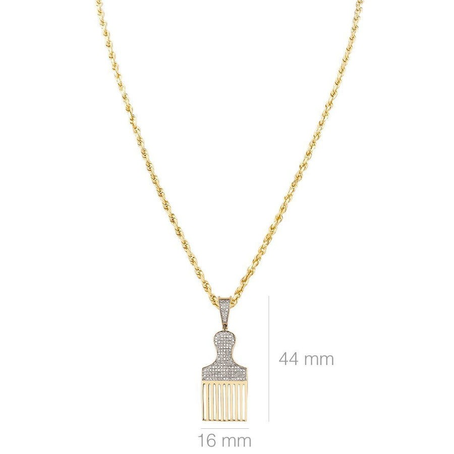 Yellow 10k Yellow Gold Paintbrush Tassel Pendant 0.50 Ctw