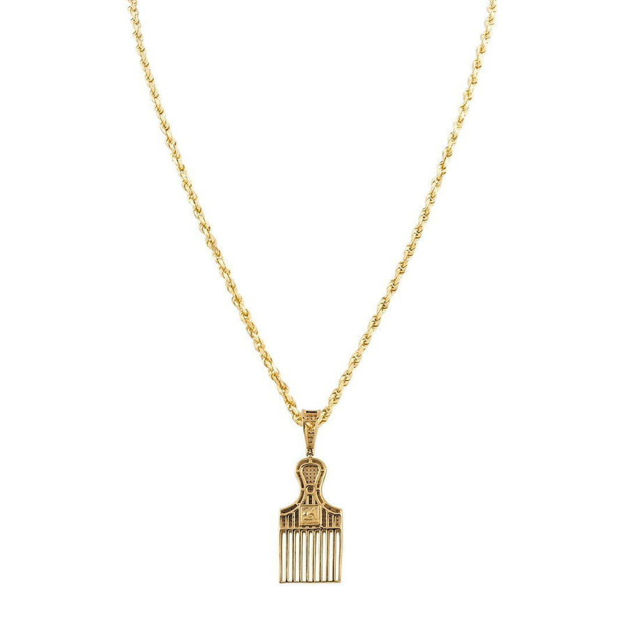Yellow 10k Yellow Gold Paintbrush Tassel Pendant 0.50 Ctw