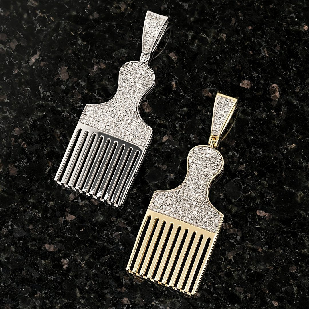 Yellow 10k Yellow Gold Paintbrush Tassel Pendant 0.50 Ctw