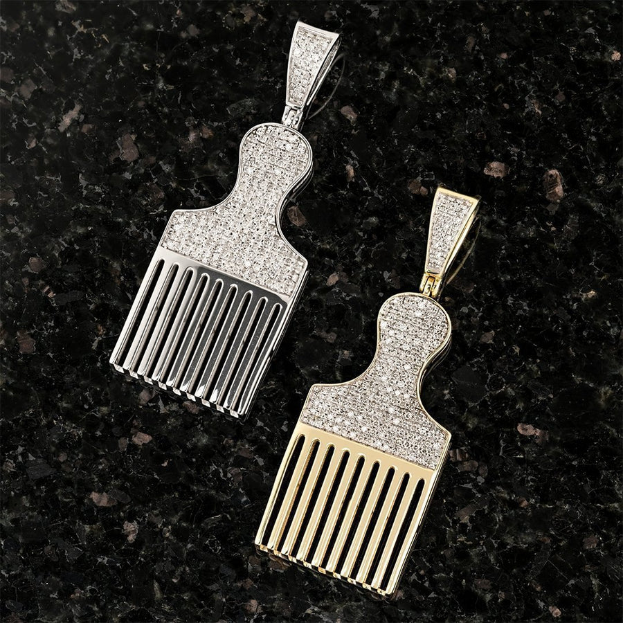Yellow 10k Yellow Gold Paintbrush Tassel Pendant 0.50 Ctw