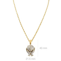 Thumbnail for White, Yellow 10k Yellow Gold World in Your Hands Pendant 1 Ctw