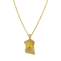 Thumbnail for Yellow 10k Yellow gold Yellow Diamond Jesus Piece Pendant with Enamel 3.30 carats