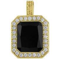 Thumbnail for 14 K Solid Yellow Gold Diamond Black Onyx Pendant