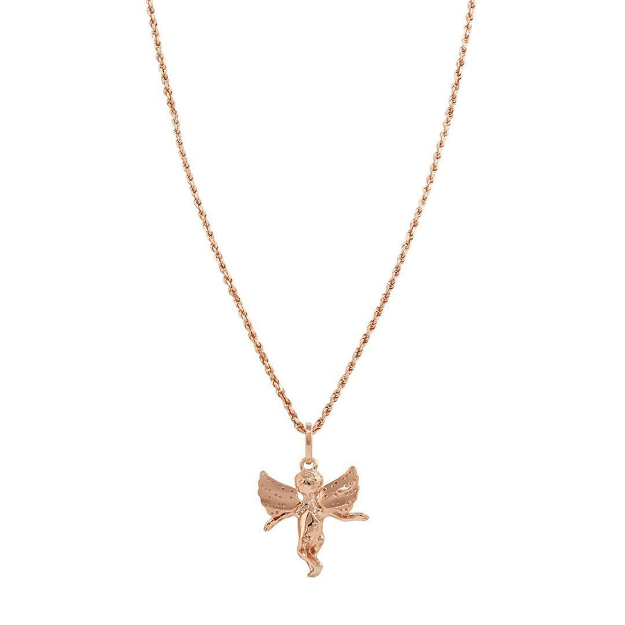 Rose 14K Rose Gold Diamond Angel Pendant 1.00 Ctw
