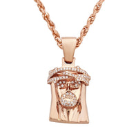 Thumbnail for Rose 14k Rose Gold Diamond Jesus Piece 0.75ctw